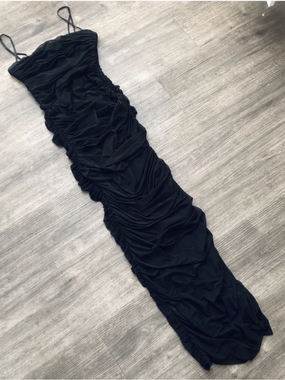House of CB Black Fornarina Ruched Maxi Dress